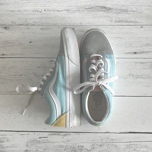 Blue and Yellow Vans size 7.5 womens